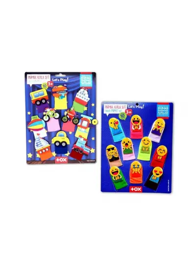 2 Set - 20 Parça  Taşıtlar ve Emojiler Parmak Kukla