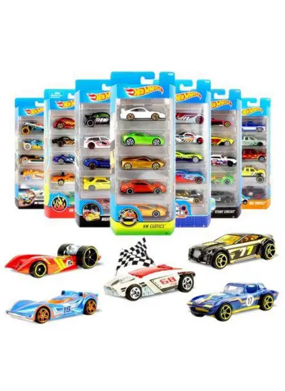 01806-TOPLU - HOTWHEELS 5LI ARABA SETI