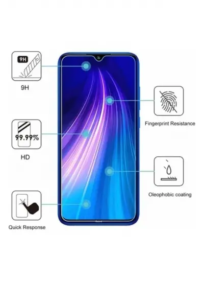 Xiaomi Redmi Note 8 Pro Uyumlu Premium Ekran Koruyucu 9h Sert Temperli Kırılmaz Cam Koruma Şeffaf