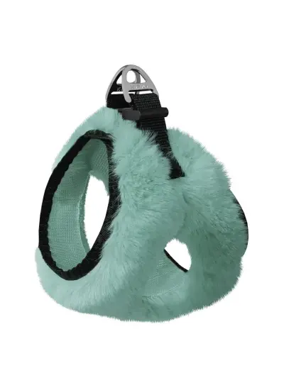 Üç Kilitli Peluş Kedi Köpek Göğüs Tasması 28-34 cm X-Small Turkuaz