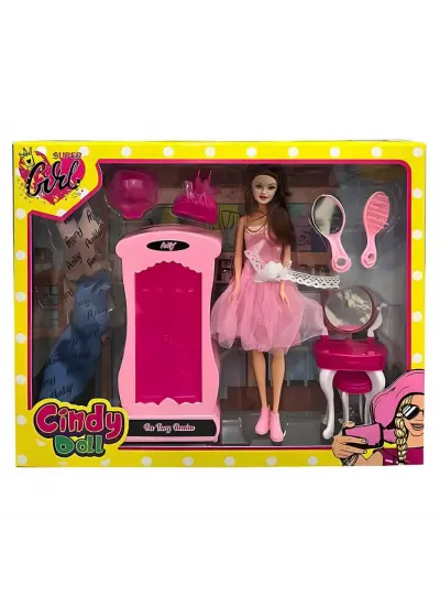 Oydaş Cindy Doll Dolaplı Makyaj Masalı Bebek 02453