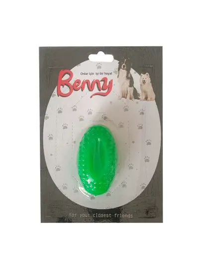 Benny Köpek Oyuncağı Sert Elips Top 8 x 4.5 cm Yeşil