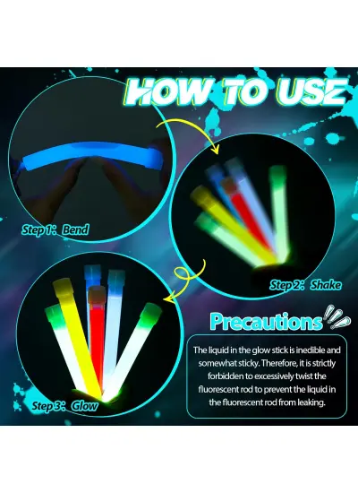 Karanlıkta Yanan Asılabilir ip Aparatlı Glow Stick Kolye Glow Stick Lamba 6 Adet 6 Renk 15 cm