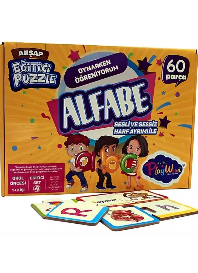 NessiWorld Eğitici Ahşap Puzzle Alfabe