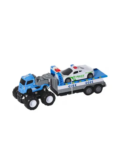 Nessiworld KLX600-361 Sürtmeli Die Cast 4x4 Polis Arabası Taşıyıcılı -Vardem