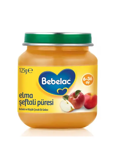 Nessiworld Bebelac Elma Şeftali Püresi Kavanoz Maması 125 Gr