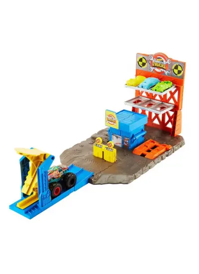 HFB12 Monster Trucks Patlama İstasyonu Oyun Seti , Hot Wheels Monster Trucks