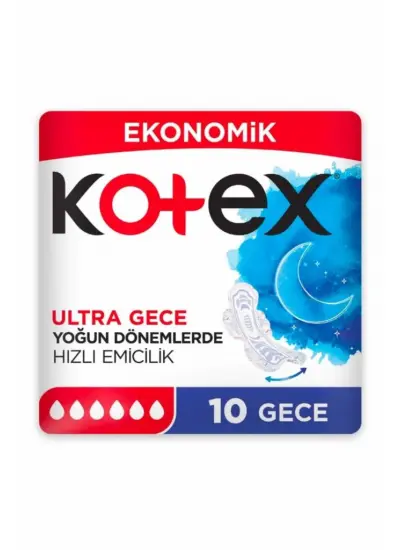 Kotex Ultra Double Gece Ped 10 Adet