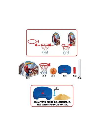 03404 Spiderman Ayaklı Basket Potası -Dede