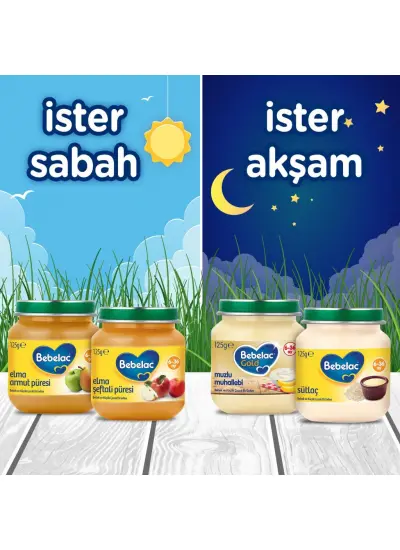 Nessiworld Bebelac Elma Şeftali Püresi Kavanoz Maması 125 Gr