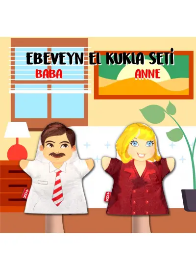 2 Parça  Ebeveyn El Kukla Set , Eğitici Oyuncak