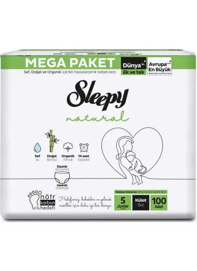 Sleepy Natural Külot Bez Mega Paket 5 Beden 11-18 Kg 100 Adet