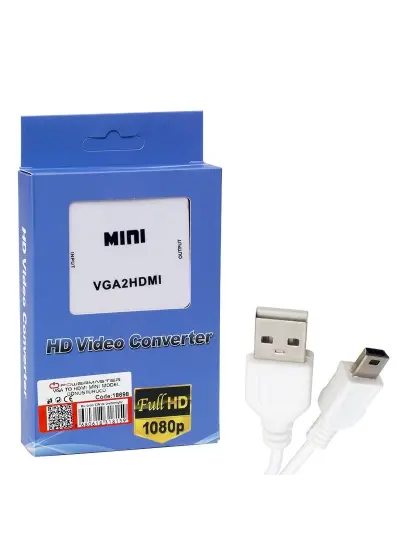 Pm-18698 Vga To Hdmı Ses Çıkışlı Mini Model Dönüştürücü