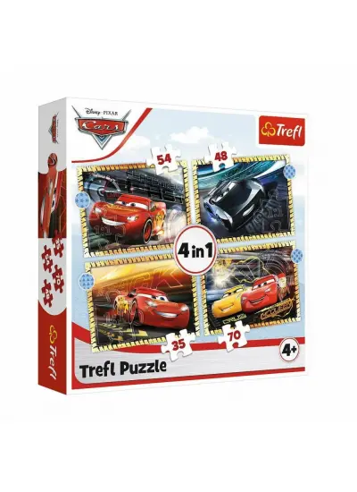 PUZZLE-34608  Cars 3 4IN1 Puzzle