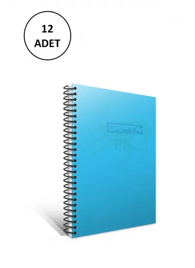 Gıpta Eko Pp A4 Spiralli Pp Kapak Defter 60 Yaprak Kareli (12 Li Paket) 4176