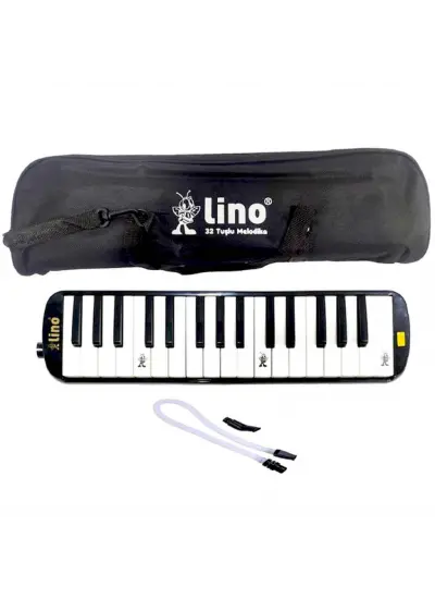 Lino 32 Tuşlu Bez Çantalı Melodika Siyah