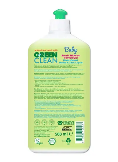 Nessiworld Green Clean Baby Bitkisel Emzik Biberon Temizleyici 500 ml