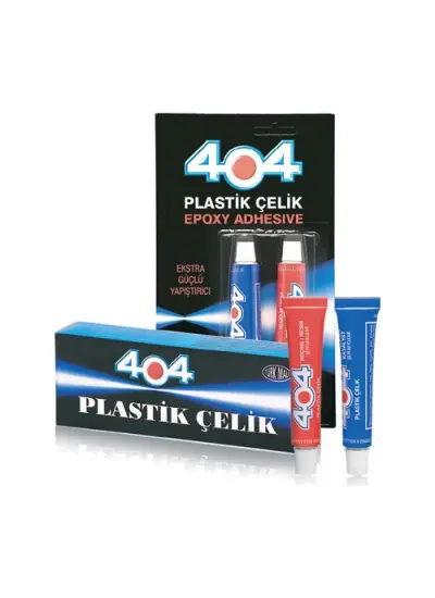 404 Plastik Çelik Epoksi Yapıştırıcı Çift Karışımlı 41 Gr İkiz Tüp