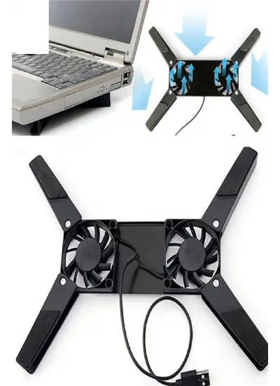 2 Fanlı Notebook Soğutucu Portatif Katlanabilir Laptop Soğutucu Fan Usbli Stand Bilgisayar Fanı