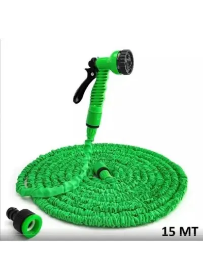 Uzayan Hortum Tabancalı 15 Metre Magic House | Bahçe Sulama İçin Expandable Hose