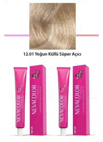 2 li Set Premium 12.01 Yoğun Küllü Süper Açıcı - Kalıcı Krem Saç Boyası 2 X 50 g Tüp