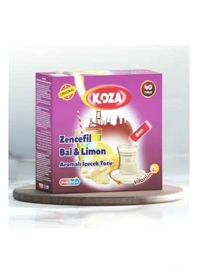 Koza Tek İçimlik Zencefil Bal Limon Aromalı Toz İçecek 40lı