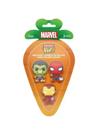 Nessiworld Funko POP Carrot Pocket POP Spider-Man, Iron Man & Hulk 3-Pack Marvel Avengers