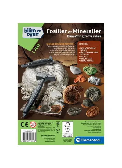 Nessiworld 64336 Bilim ve Oyun - Fosiller ve Mineraller Kazı Seti