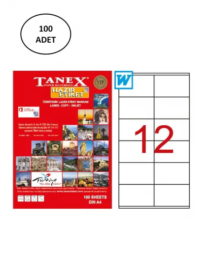 Tanex Tw-2612 Lazer Etiket 105X48 Mm 100 Lü