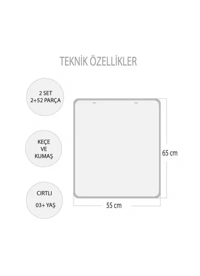 2 Set - 52 Parça  İç Organlar Sistemi Keçe Duvar Panoları , Eğitici Oyuncak