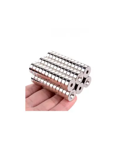 25x10/5x5.5 Mm Havşa Delikli Neodyum Mıknatıs - Güçlü N35 Nikel Kaplama Magnet