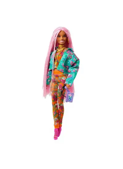 Nessiworld Barbie Extra Pembe Örgü Saçlı Bebek GXF09