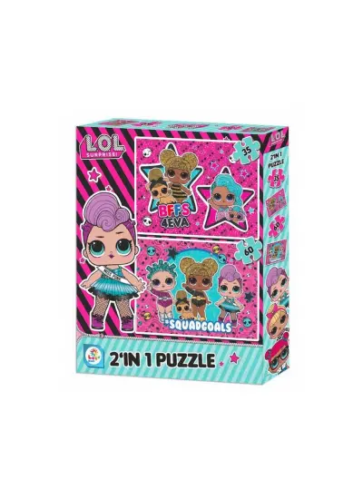 LOL7583 Laço Kids L.O.L. 2'li Puzzle / 35+60 Parça Puzzle