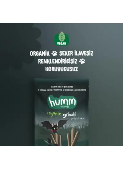 Humm Organik Vegan Zeytinli Grissini 55 Gr