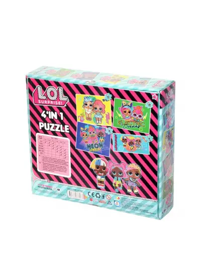 LOL7627 Laço Kids L.O.L. 4'ü1 Kutuda Puzzle / 6+12+16+25 Parça Puzzle