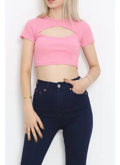 Dekolteli Crop Body Tozpembe