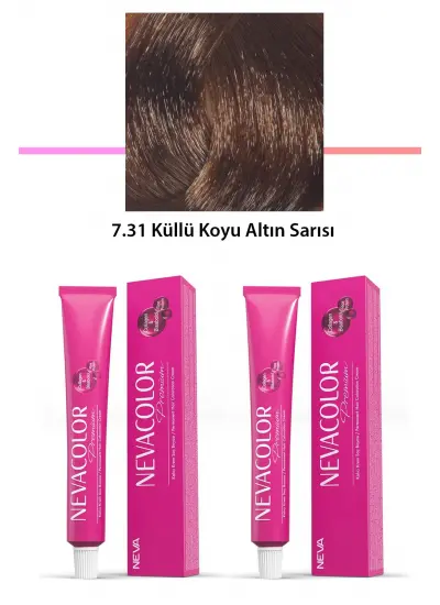 2 li Set Premium 7.31 Küllü Koyu Altın Sarısı - Kalıcı Krem Saç Boyası 2 X 50 g Tüp