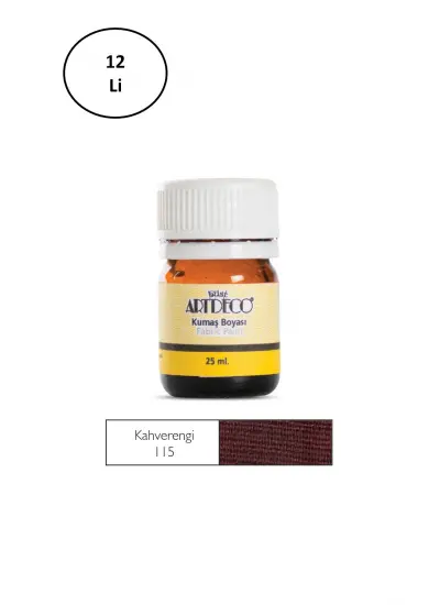 Artdeco Kumaş Boyası 25ml 10 A-115 Kahverengi Brown 12li