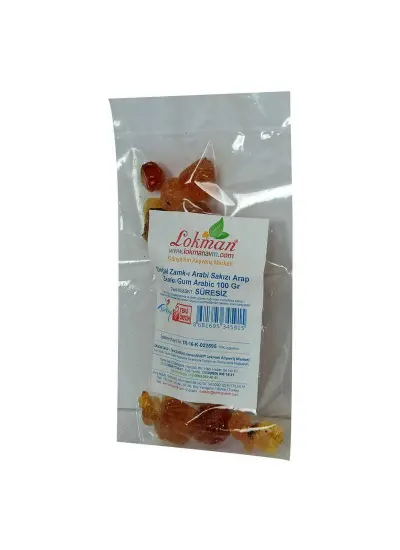 Arap Zamkı Zamk-ı Arabi Sakızı Doğal Gum Arabic 100 Gr Paket