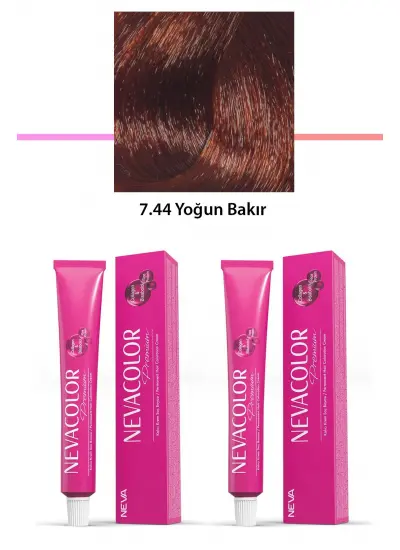 2 li Set Premium 7.44 Yoğun Bakır - Kalıcı Krem Saç Boyası 2 X 50 g Tüp