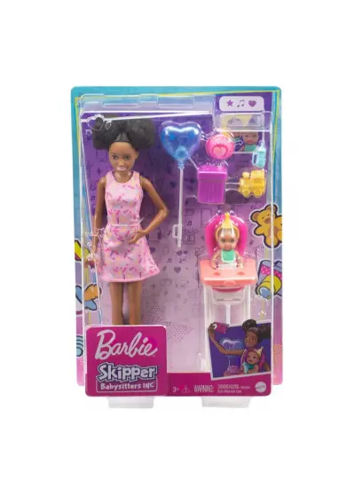 FHY97 Barbie Bebek Bakıcısı Bebeği ve Aksesuarları Oyun Seti