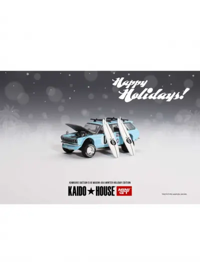 NessiWorld Mini GT 1/64 Datsun Kaido 510 Wagon 4x4 Winter Holiday Edition