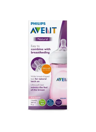 Nessiworld   Avent Natural PP Biberon 260ml Pembe