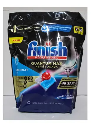 Finish Quantum Max Bulaşık Makinesi Deterjanı Tableti / Kapsülü 62 YIKAMA