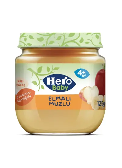 Hero Baby Baby Elma Muz Püreli Kavanoz Mama 125 g