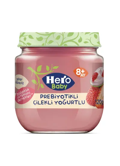 Hero Baby Prebiyotik Çilekli Yoğurtlu 120 gr Kavanoz Maması