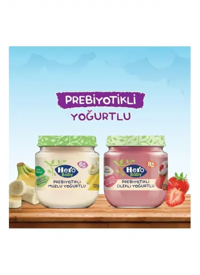 Hero Baby Prebiyotik Muzlu Yoğurtlu 120 gr Kavanoz Maması