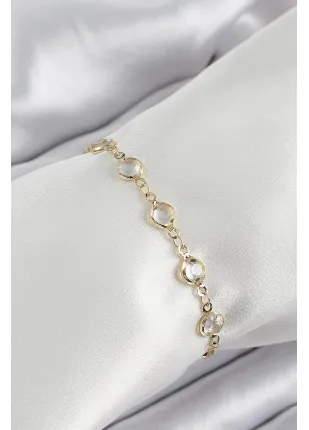 BFS Pirinç Gold Renk Zirkon Taşlı Kadın Bileklik