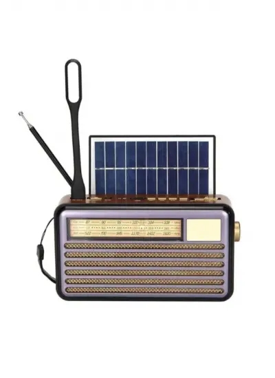 320 BT FM+SOLAR+KİTAP OKUMA IŞIKLI+ŞARJLI+PİLLİ+USD Radyo Çalar ve Nostaljik müzik Kutusu