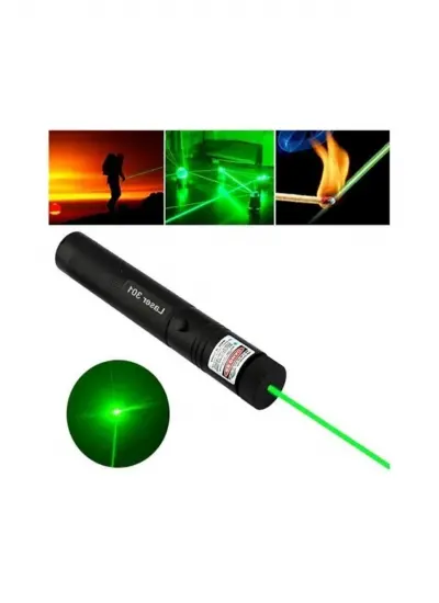 Green Laser Pointer Şarjlı Güçlü Yeşil Lazer Metal Kasa Büyük Lazer